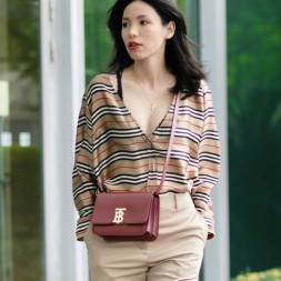 버버리 미디엄 가죽 TB 백 80103351 레드