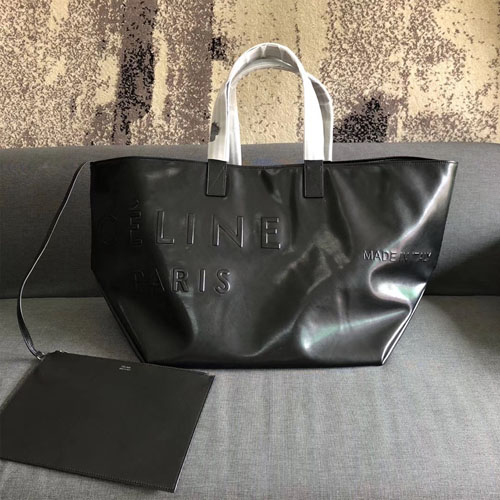 셀린느 빅사이즈 가죽 로고 숄더 쇼핑백 103099 라지 블랙