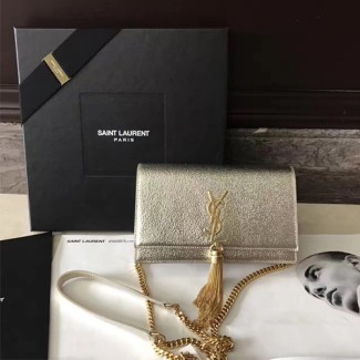 입생로랑 신상 테슬 체인 크로스백 452159 골드