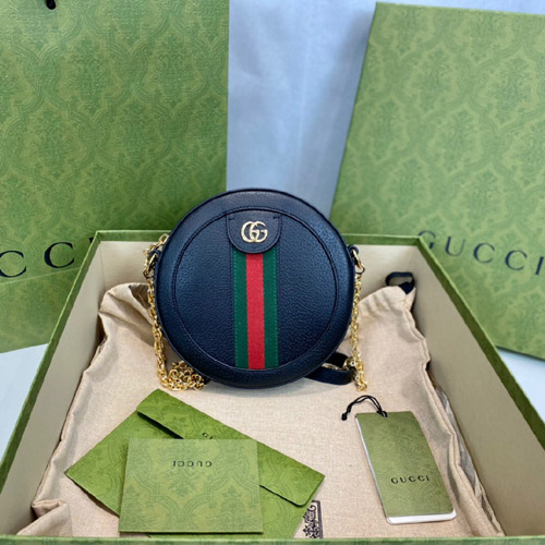 구찌 오피디아 미니 라운드 숄더백 550618 블랙