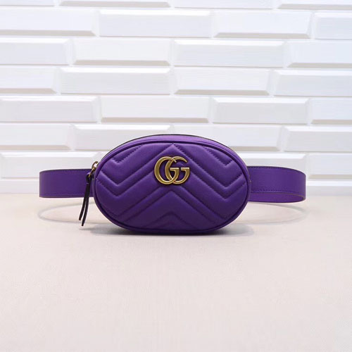 구찌 마틀라세 가죽 벨트백 476434 보라