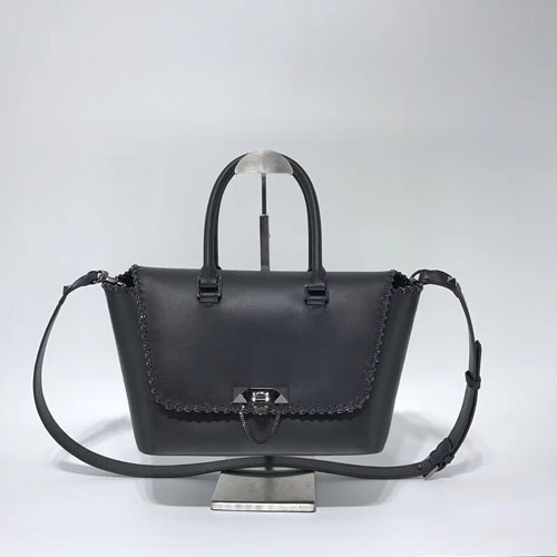 발렌티노 18S/S 스몰 데미룬 더블 핸들백 NW0B0A47 블랙 메탈