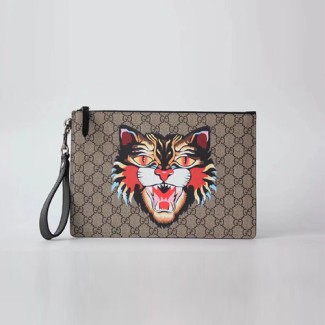 구찌 신상 수프림 클러치백 473904 캣 프린트