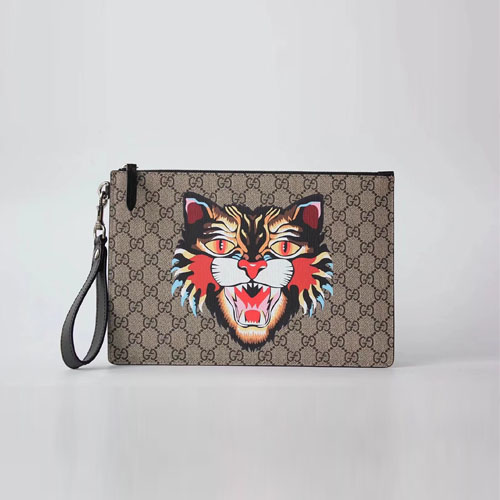 구찌 신상 수프림 클러치백 473904 캣 프린트