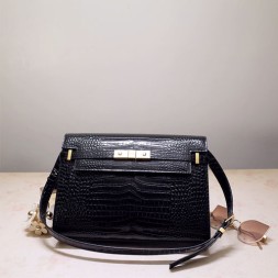 생로랑 맨하탄 숄더백 579271 악어무늬 블랙 금장
