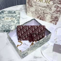 디올 오블리크 새들 클러치백 S5614 버건디