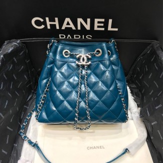 샤넬 도로스트링 버킷백  AS1803 블루