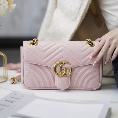 구찌 GG 마몽 스몰 숄더백 443497 핑크