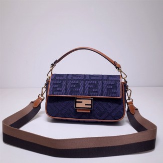 펜디 미듐 패브릭 바게트백 8BR600 네이비