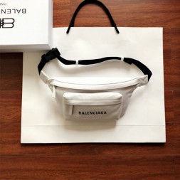 발렌시아가 남여공용 가죽 벨트백 5699789 화이트