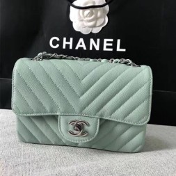샤넬 미니 플랩백 A69900 캐비어 그린