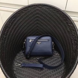 프라다 사피아노 가죽 숄더백 2VH063 네이비