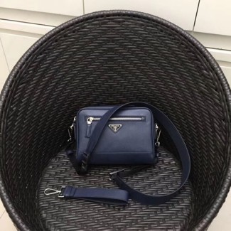 프라다 사피아노 가죽 숄더백 2VH063 네이비