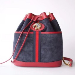 구찌 라자 스웨이드 미디움 버킷백 553961 네이비