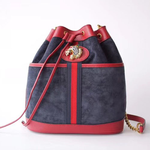 구찌 라자 스웨이드 미디움 버킷백 553961 네이비