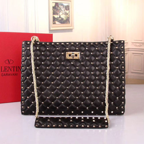 발렌티노 락스터드 스파이크 토트 백 NW2B0A66 블랙 금장