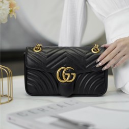 구찌 GG 마몽 스몰 숄더백 443497 블랙