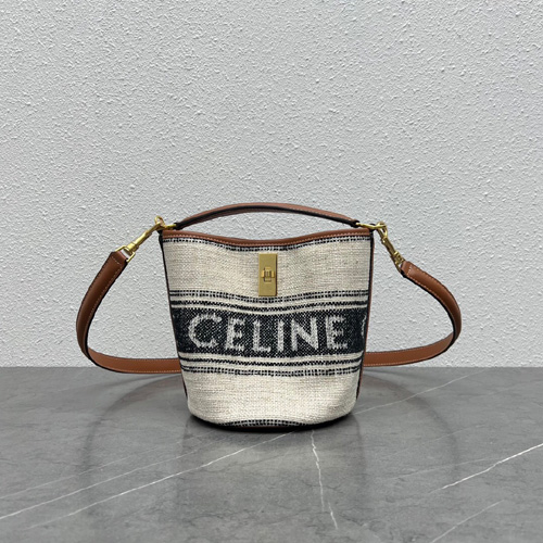 셀린느 스트라이프 패브릭 버킷백 195522
