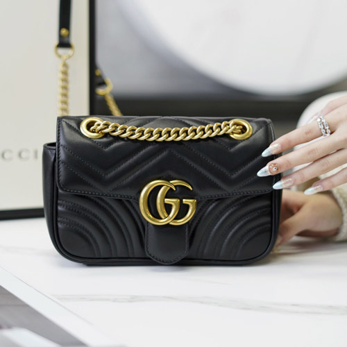 구찌 GG 마몽 미니 백 446744 블랙