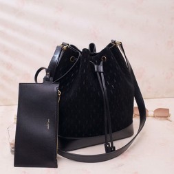 입생로랑 모노그램 올오버 캔버스 버킷백 568606 블랙