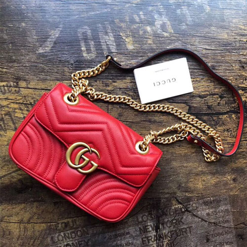 구찌 마몬트 마틀라세 미니 숄더백 446744 레드(특급제작)