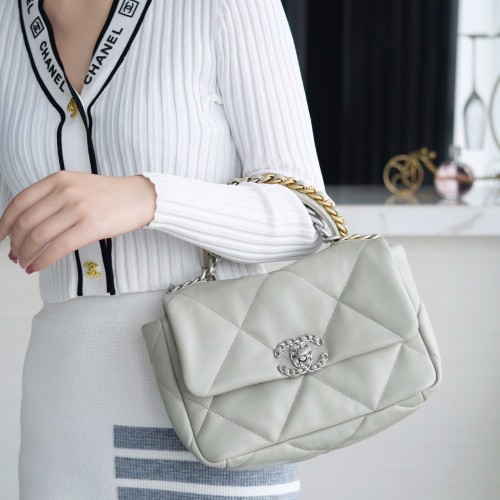  샤넬 CHANEL 19 스몰 플랩 백 AS1160 그레이