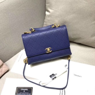 샤넬 코코핸들 리뉴얼 플랩백 AS0305 블루