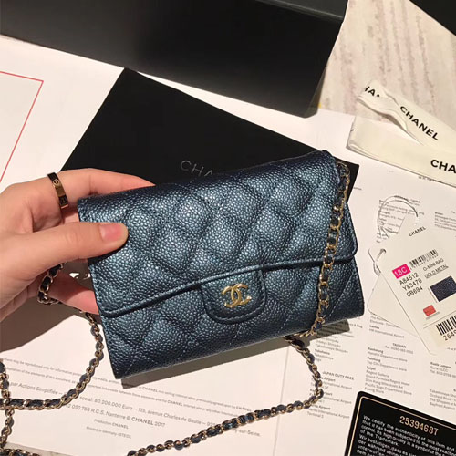 샤넬 클래식 체인 미니백 A84512 캐비어 청록색