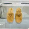 프라다 여성용 퍼 슬리퍼 F0812 카멜