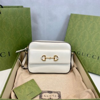 구찌 홀스빗 1955 스몰 숄더백 645454 가죽 화이트