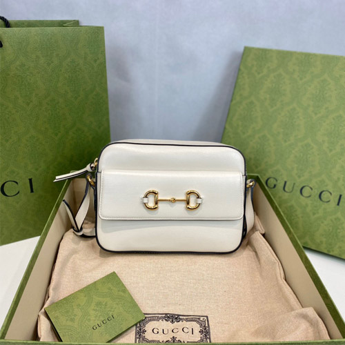 구찌 홀스빗 1955 스몰 숄더백 645454 가죽 화이트