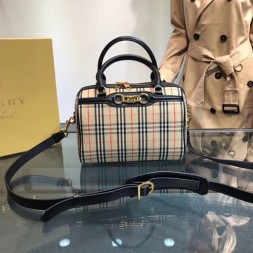 버버리 스몰 1983 체크 링크 볼링 백 80064411 블랙