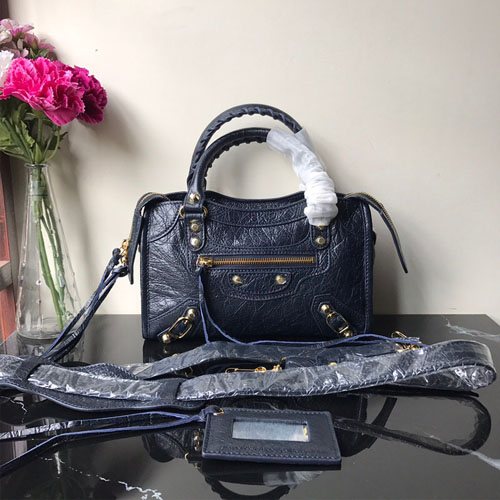 발렌시아가 클래식 미니 시티백 300295 네이비 금장