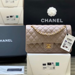 샤넬 클래식 미듐 점보백 A1112 램스킨 그레이 ++