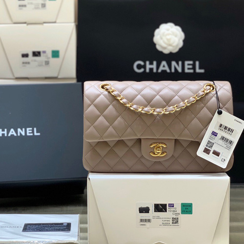 샤넬 클래식 미듐 점보백 A1112 램스킨 그레이 ++