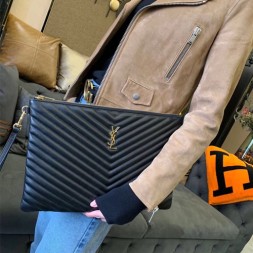 입생로랑 스트랩 클러치백 라지 440222 블랙