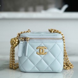  샤넬 램스킨 베니티백 AS2322 블루