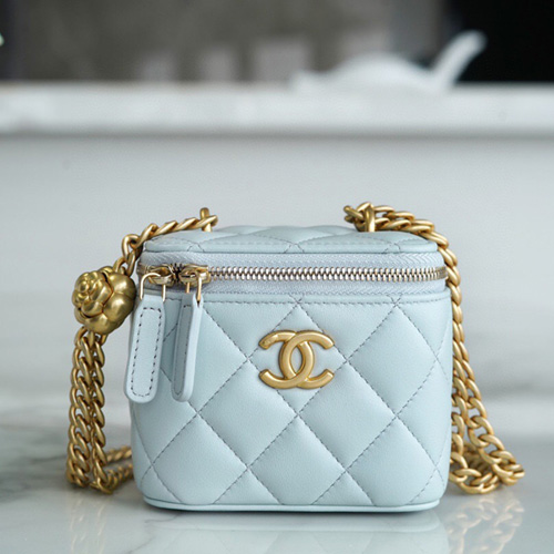  샤넬 램스킨 베니티백 AS2322 블루