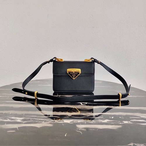 프라다 사피아노 가죽 심볼백 1BD270 블랙