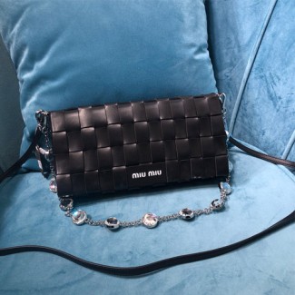 미우미우 나파 가죽 숄더 백 5BD177 블랙