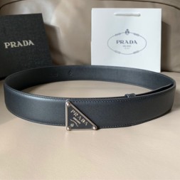 프라다 남성용 신상 벨트 PD-6110 블랙 은장