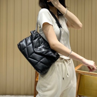 생로랑 루루 푸퍼 스몰 숄더백 577476 블랙 은장