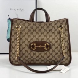 구찌 1955 홀스빗 미디엄 토트백 621144 브라운