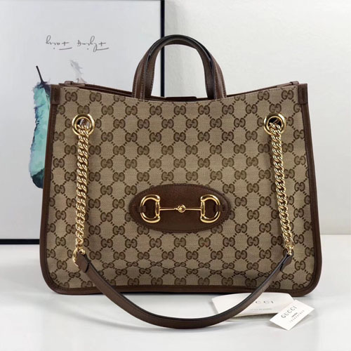 구찌 1955 홀스빗 미디엄 토트백 621144 브라운