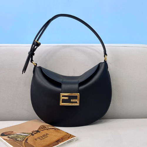 펜디 스몰 크루아상 숄더백 8BR790 블랙