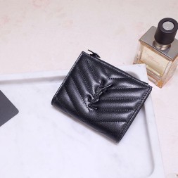 입생로랑 모노그램 지퍼 카드 케이스 517045 블랙 메탈