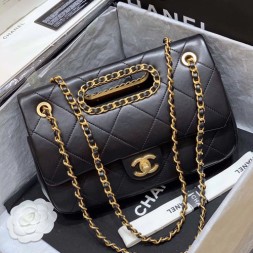 샤넬 스몰 플랩백 AS1466 램스킨 블랙