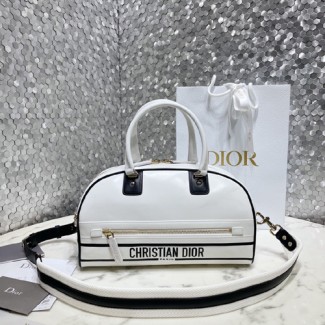 디올 미디엄 지퍼 볼링 백 M6202 화이트