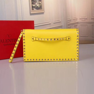 발렌티노 락스터드 미듐 클러치백 PW0B0399 옐로우