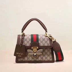 구찌 18S/S 신상 퀸 마가렛 탑핸들백 476541 브라운